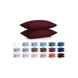 Ezgi%100 Pamuklu Ranforce Yastık Kılıfı - Bordo - 2'li Set 50x70 cm, VFKLF001