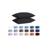 Ezgi%100 Pamuklu Ranforce Yastık Kılıfı - Siyah - 2'li Set 50x70 cm, VFKLF001