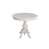 Ezine Beyaz Açılır Mdf Baba Ayak Yuvarlak Q90x120 Mutfak Masası