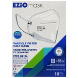 Eziomask FFP2 NR34 Meltblown Tekli Paketlenmiş Siyah Koruyucu Maske 10'lu