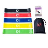 EZKAMI Direnç Bantları, Ganimet için Egzersiz Bantları, Crossfit, Germe, Kuvvet Antrenmanı, Fizik Tedavi, Ev Fitness, Egzersiz Bantları, 5'li Set, 12 "x 2", Siyah, Kırmızı, Mavi, Sarı, Yeşil