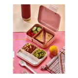 EZMK EV GEREÇLERİ 5 Bölmeli Taşınabilir Yemek Kabı, Lunch Box, Diyet Beslenme Kutusu, Saklama Kabı Çatal Kaşık 1700 ml PEMBE RENK
