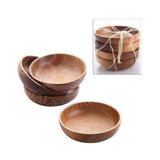 EZMK EV GEREÇLERİ Ahşap Akasya Çerezlik 12 cm, 4'lü set