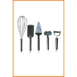 EZMK Ev Gereçleri Balsa Beşli Mutfak Seti, Çırpıcı, Spatula, Soyacak, Pizza Kesici, Rende, 5'li
