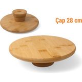 Ezmk Ev Gereçleri Bls Bambu Ayaklı Sunumluk, 28 cm Bambu Sunum Tabağı