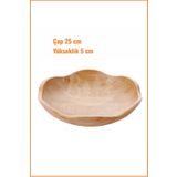 EZMK EV GEREÇLERİ Dekoratif Bambu Servis Tabak, Servis Tabağı, Salata Tabağı, Çap 25 cm