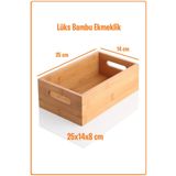Ezmk Ev Gereçleri Lüks Bambu Ekmek Sepeti ve Düzenleyici 25X14X8 cm