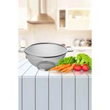 Ezmk Ev Gereçleri Metal Süzgeç, Paslanmaz Çelik, Çok Amaçlı ve Dayanıklı Tasarım, Ergonomik Saplı, Makarna, Sebze ve Meyve İçin İdeal, Kolay Temizlik, Mutfak İçin Şık ve Pratik, 20 cm
