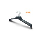 EZMK EV GEREÇLERİ Plastik Üst Giyim Askısı, Gömlek Askısı, Tişört Askısı, Bluz Askısı, Tunik Askısı, Siyah, 43 cm, 20 Adet