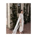 Ezni Atelier Şifon Gelin Pelerini 300 cm | Transparan Gelinlik Pelerini | Uzun Gelin Pelerini | Zarif Düğün Pelerini