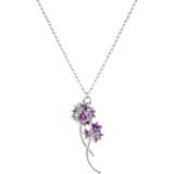 Ezra Baghaki Jewellery Sarmal Sümbül 925 Ayar Gümüş Kadın Kolye - Mor - Standart