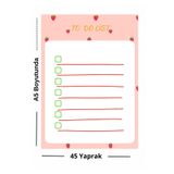Ez&Tu Stıcker "Çilek Temalı A5 To Do List Not Kağıdı | 45 Yaprak