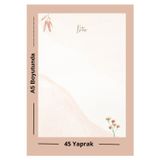 Ez&Tu Stıcker Pastel Çiçekli A5 Not Kağıdı | Minimal & Estetik Tasarım - 45 Yaprak