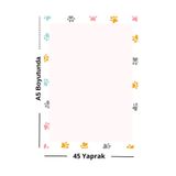 Ez&Tu Stıcker Renkli Pati Desenli Yazı Kağıdı – A5 / 45 Yaprak / Çek-Kopar
