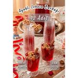 Ezu Home 12'Lİ 170 ML Şeffaf Ayaklı Lohusa Zemzem Şerbet İkram Bardağı Kahve Yanı Sunumluk Mika Sert Plastik Shot Bardağı