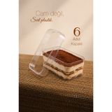 Ezu Home 6'lı Tiramisu Cup 300 cc Mika Kase Plastik Şeffaf Kapaklı Sunum Kabı Tatlı & Meze Ve Salata Kap