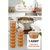 Ezupack 1 Adet Sızdırmaz 120 ml Mini Saklama Kabı Sosluk Buzluk Kabı, Et Suyu, Kemik Suyu, Sos Kabı Mutfak