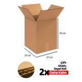 Ezupack 10 Adet Çift Oluklu eticaret Kargo Kutu Karton Koli 27x27x34 Taşıma, Arşiv, Depolama,Taşınma,Kitap