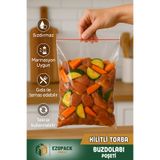 Ezupack 100'lü Buzdolabı Kilitli Torba Poşet Dondurucu İkramlık Çerez Davet Kına Hediyelik Poşeti 19x25cm
