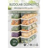 Ezupack 10X1,3 Lt. Buzdolabı Düzenleyici Buzluk Saklama Kabı Mikrodalga Difrize Uygun Organizer Ekru