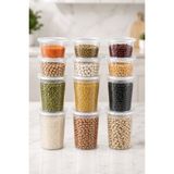 Ezupack 12' Li Set Gıda Un Erzak Bakliyat Saklama Kabı 6' Lı 1000 ml + 6' Lı 500 ml