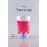 Ezupack 12'Lİ 170 ML Mavi Ayaklı Lohusa Zemzem Şerbet İkram Bardağı Kahve Yanı Sunumluk Mika Sert Plastik Shot Bardağı