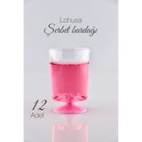 Ezupack 12'Lİ 170 ML Pembe Ayaklı Lohusa Zemzem Şerbet İkram Bardağı Kahve Yanı Sunumluk Mika Sert Plastik Shot Bardağı