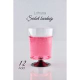 Ezupack 12'Lİ 170 ML Siyah Ayaklı Lohusa Zemzem Şerbet İkram Bardağı Kahve Yanı Sunumluk Mika Sert Plastik Shot Bardağı