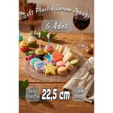 Ezupack 22cm 6 Adet SERT PLASTİK mika Sunum İkramlık Tabak Çorba Meyve Meze Salata Tatlı Tabağı Çerez Kasesi