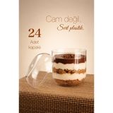 Ezupack 24'lü PLASTİK Kapsül Sunum Kasesi Tatlı Kasesi Kübik Prizma Kase Magnolya, Puding, Meze, Tiramisu Cup