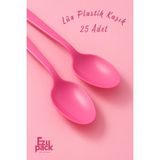Ezupack 25'li LÜX SERT PLASTİK Pembe Kaşık Parti Doğum Günü Sunum Davet Nişan Söz Kullan At Organizasyon