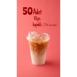 Ezupack 50Lİ 350 cc Kapaklı SERT Plastik Bardak Pet Bardak Limonata Soğuk İçecek Kahve Latte Bardağı