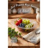 Ezupack 6 Adet SERT PLASTİK mika Sunum Kayık Tabak Meyve Meze Salata Tatlı Tabağı Çerez Kasesi