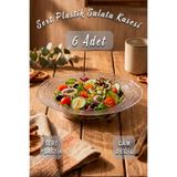 Ezupack 6 Adet SERT PLASTİK mika Sunum Yuvarlak Tabak Çorba Meyve Meze Salata Tatlı Tabağı Çerez Kasesi