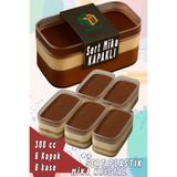 Ezupack 6'lı Tiramisu Cup 300 cc Mika Kase Plastik Şeffaf Kapaklı Sunum Kabı Tatlı & Meze Ve Salata Kap