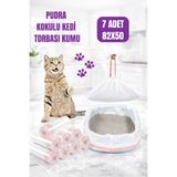 Ezupack 7'li Kedi Kumu Torbası Pudra Kokulu Büzgülü Poşet Pet Evcil Hayvan Kedi Tuvaleti 1 Paket 82x50cm