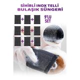 Ezupack 9 ADET Sihirli Inox Paslanmaz Telli Bulaşık Süngeri