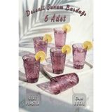 Ezupack Akrilik Renkli 6'lı Desenli Bardak & Su Meşrubat Kahve Yanı Bardağı 330 ml ( Cam Değildir )