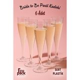 Ezupack Bride To Be Parti Kadeh Şampanya Bardağı 6 Adet Sert Plastik Bekarlığa Veda Partisi İçin