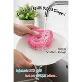 Ezupack Pembe Çift Taraflı Şekilli Bulaşık Süngeri Özel Dokulu, Dayanıklı Mutfak Sünger Sponge Scrub it