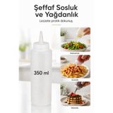 Ezupack Plastik Yağlık Sosluk 350 ml Yağdanlık Ketçap Mayonez Hardal ve Sos Şişesi şeffaf sarı beyaz