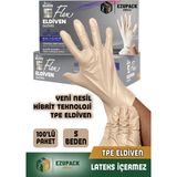Ezupack S Beden TPE Eldiven 100'lü Gıda Muayene İçin Pudrasız Medikal Temizlik Eldiveni