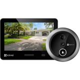 Ezviz 5,5 Inç Renkli Ekrana Sahip Ezvız Wlan Kapı Görüntüleyici, 155° Geniş Açılı 4K Kablosuz Görüntülü Kapı Zili Kamerası ve 7.100 Mah Pil, Aı Kişi Algılama ve Pır Sensörü, 2,4 Ghz, Ep4 (Gümüş)