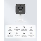 Ezviz H1C - 2 MP 108° Geniş Açı Küp Kamera 1080p; 108° lens; Çift yönlü konuşma; Manyetik taban; IR 10m; İnsan algılama; Sesli uyarı; Uyku modu; microSD 512GB