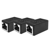 EZYUMM 3 Paket Ethernet Bağlayıcı, Premium Altın Kaplama Ethernet Genişletici, Cat7/Cat6/Cat5/Cat5e Ethernet Kablosu için RJ45 Bağlayıcı Dişi