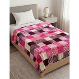 F.ACAR Home Collection Tek Kişilik Ekose ve Kare Desenli Pelüş Battaniye (160X220 Cm) - Renkli - 160 x 220 cm