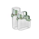 F BLACKSTONE 2 li 1.8 ve 1.1 ml Hazneli Çok Amaçlı Sızdırmaz Mama - Deterjanlık - Bakliyat Pirinç Saklama Kabı