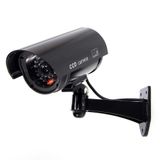 F FINDERS&CO Sahte Güvenlik Kamerası, Gerçekçi Kırmızı Yanıp Sönen Işıklar ve İç Mekan Dış Mekan için Uyarı Çıkartması ile Sahte CCTV Gözetim Sistemi (1, Siyah)