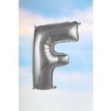 F Harfi Gümüş Folyo Balon 100 Cm 40 İnç 1 Metre Silver