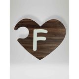 F Harfi (Sağ Parça) – Ahşap Puzzle Kalp Harf Magnet – Buzdolabı Süsü – İkili Uyumlu (kod:1003)